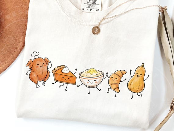 Thanksgiving PNG, Cute Thanksgiving Food PNG, Turkey Pie Mashed Potatoes Graphic, Fall Sublimation Design, Autumn Shirt PNG