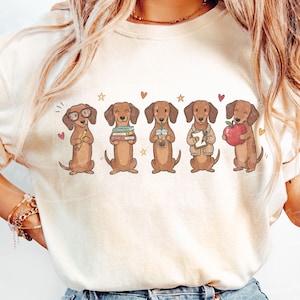 Teacher Dachshund PNG | Cute Wiener Dog Design | Back to School PNG | Educator Graphic for Shirts Stickers Sublimation image 2