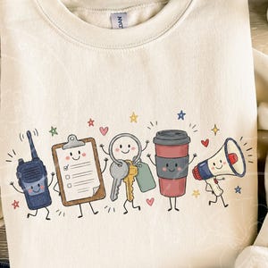 Principal PNG | School Employee Doodle Characters | Cute Principal Doodles | School Staff Appreciation Sublimation | Principal Shirt Design image 1