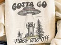 Gotta Go Vibes Are Off PNG | Funny Raccoon UFO Sublimation Design | Retro Alien Graphic PNG | Funny Meme Shirt Design Download