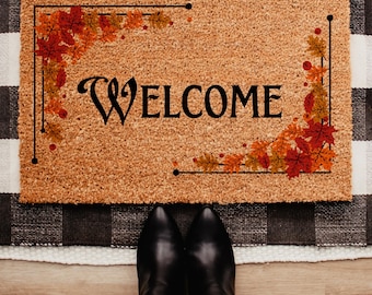 Welcome Fall Decor Doormat, Fall Season, Modern Doormat, Closing Gift, Housewarming Gift, Autumn Mats, Autumn Porch Decor, Pumpkin Season