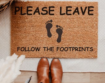 Please leave doormat, Go Away Doormat, Funny Doormat, Christmas Doormat, Funny Welcome Mat, Personalized Doormat, Custom Doormat