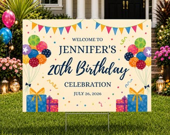 Birthday Party Yard Sign, Personalized Birthday Sign For Garden, Birthday Garden Decor, Celebration Decor for Garden Party