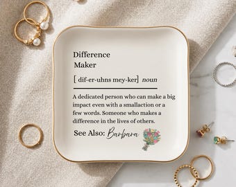 Personalized Difference Maker Trinket Dish, Custom Thank You Gifts, Thank You Keepsake, Difference Maker Ring Dish, Teacher Gift