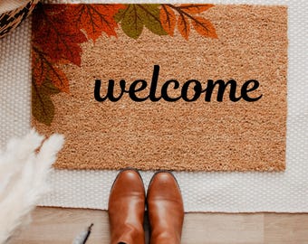 Welcome Fall Decor Doormat, Closing Gift, Fall Doormat, Fall Welcome Mat, Home Doormat, Fall Decor, Outdoor Mat, Front Door Mat