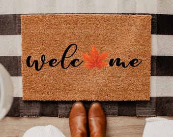 Welcome Door Mat, Fall Door Mat, Fall Decor Ideas, Halloween Welcome Mat, Happy Halloween, Fall Decor, Fall Welcome Mat, Autumn Decor