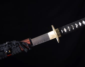 Hand-Forged T10 Clay-Tempered Katana - Real Hamon, 12-Stage Polished Blade