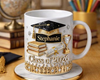 Personalized Graduation Mug Class of 2026, Custom Name Grad Gift, Senior Gift for Her Him, College Graduate Gift, Graduation Keepsake