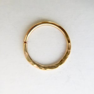 Hammered Texture Nose/Septum ring - 14k Gold Filled