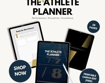 Fitness Planner Printable, Athlete Training, Meal Tracker, Workout routine, Gym Planner (PDF)