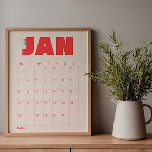 Calendrier 2026 imprimable | Téléchargement PDF | Modèle d'agenda annuel | Calendrier pour la maison et le bureau | A4 image 6