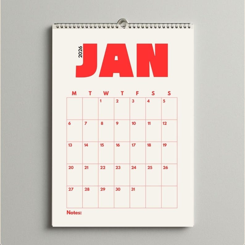2026 Printable Calendar A4 | Minimal Monthly Planner | Clean &amp; Elegant ...