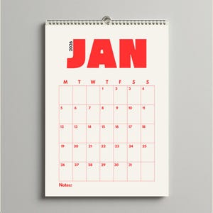 Calendrier 2026 imprimable | Téléchargement PDF | Modèle d'agenda annuel | Calendrier pour la maison et le bureau | A4 image 1