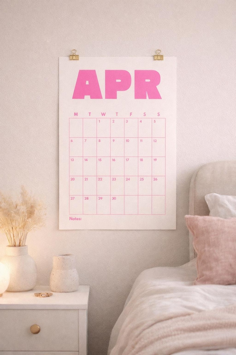 Calendrier 2026 imprimable | Téléchargement PDF | Modèle d'agenda annuel | Calendrier pour la maison et le bureau | A4 image 4