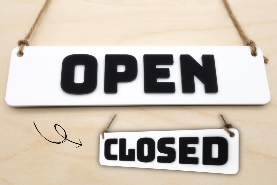 Acrylic Open Closed Sign, Black and White Business Decor - Etsy