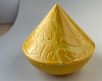 Tierurne S 1Liter – Yellow pattern – handgemacht Keramik Ascheurne AURA