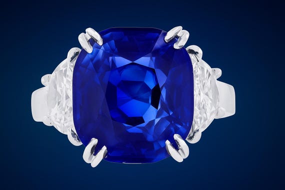 10.43 Carat No Heat Burma Blue Sapphire Diamond Ring, 18K White Gold ring
