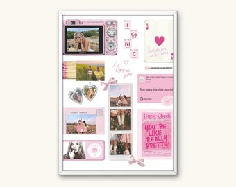 Impresión de caja de cerillas rosa de mejores amigos, regalo de cumpleaños para mejores amigos, collage estético, decoración de pared de amistad, recuerdo de mejor amigo, caja de cerillas