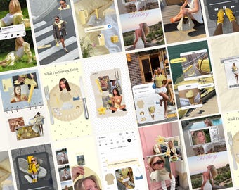 Plantillas estéticas para historias de Instagram / Paquete de historias de Canva con estilo Pinterest / Plantillas para historias de fotos y atuendos