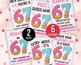 67 Valentine's Day Cards for Kids | Funny Classroom Valentines | Six Seven Trend Valentine Boys Girls Gen Z Alpha Valentine Cards Boys Girls