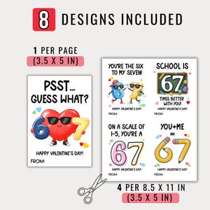 67 Valentine's Day Cards for Kids | Funny Classroom Valentines | Six Seven Trend Valentine Boys Girls Gen Z Alpha Valentine Cards Boys Girls image 2
