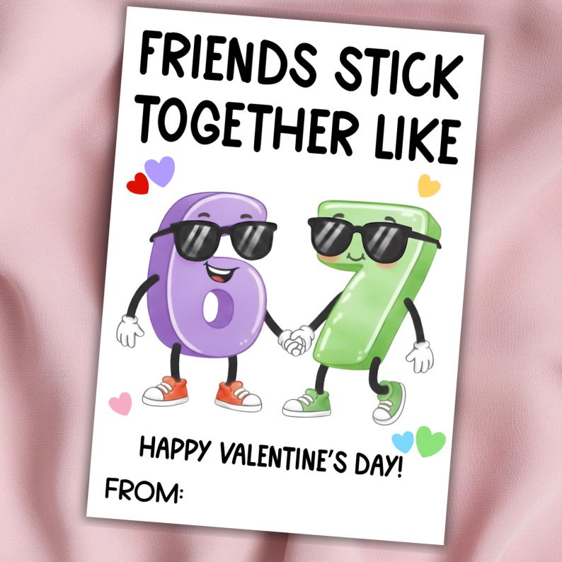 67 Valentine's Day Cards for Kids | Funny Classroom Valentines | Six Seven Trend Valentine Boys Girls Gen Z Alpha Valentine Cards Boys Girls image 4