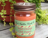 Sweet Orange Chili Pepper, Soy Candle, Hottest Candle of Summer 2015, 12 ounce, Orange Candle, Citrus Candle