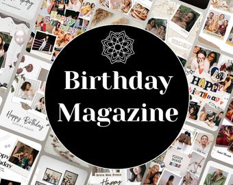 Customizable Birthday Photo Magazine Template | Canva DIY Gift (Digital Download)