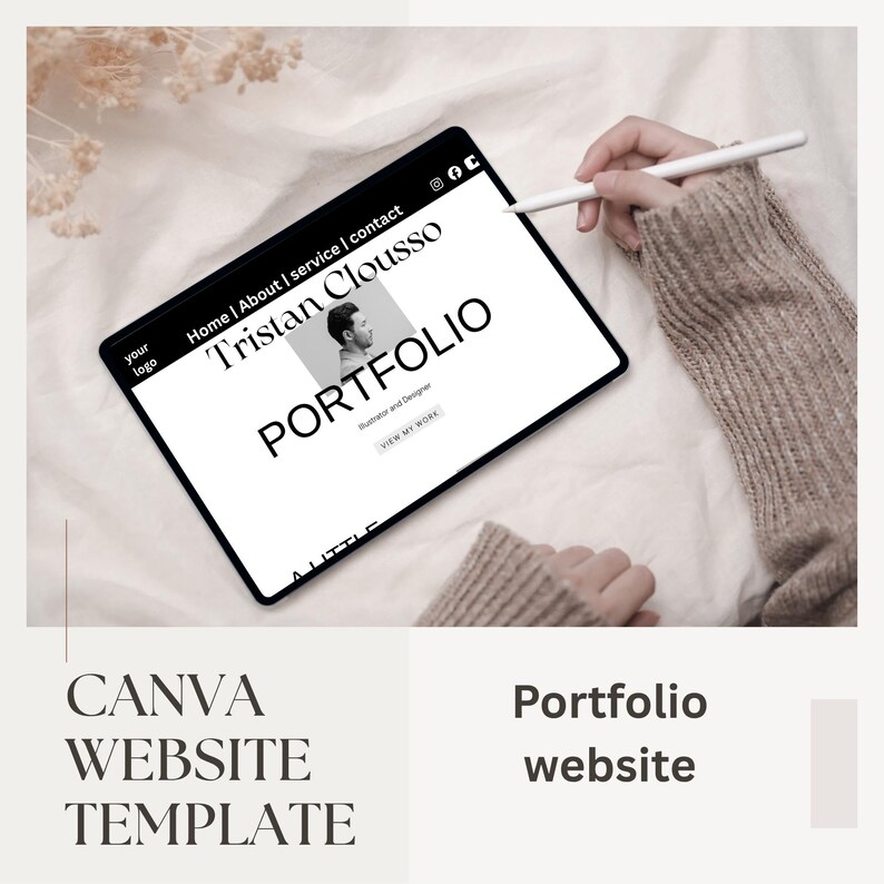Minimalist Portfolio Website Template | Modern Canva Design - Etsy