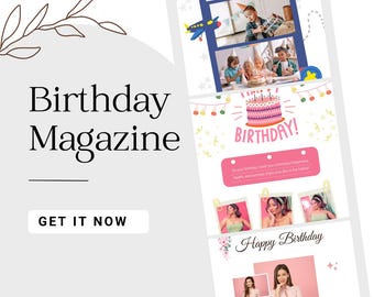Editable Birthday Magazine Template | Custom Vogue Style Canva Gift