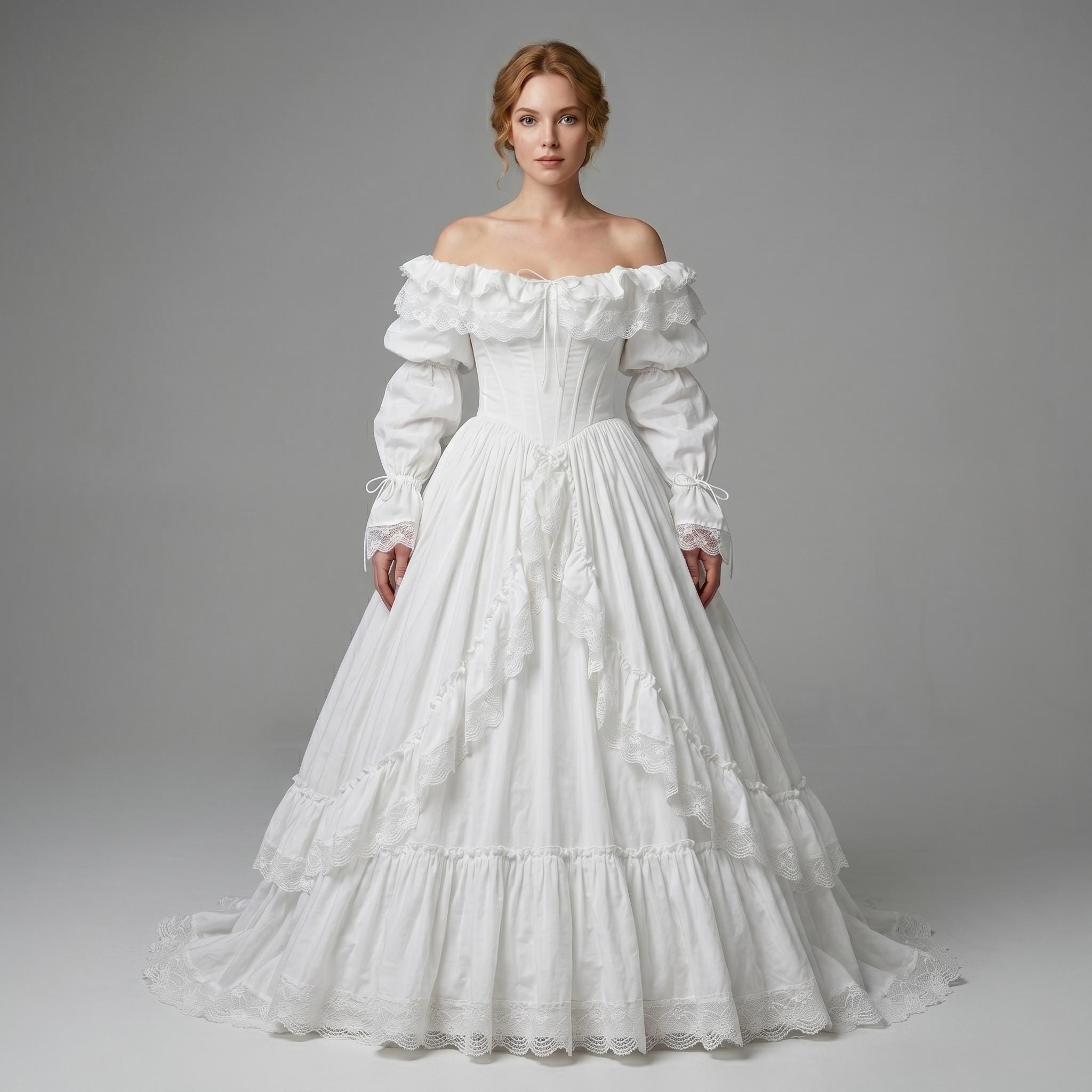 Vintage White Corset Dress