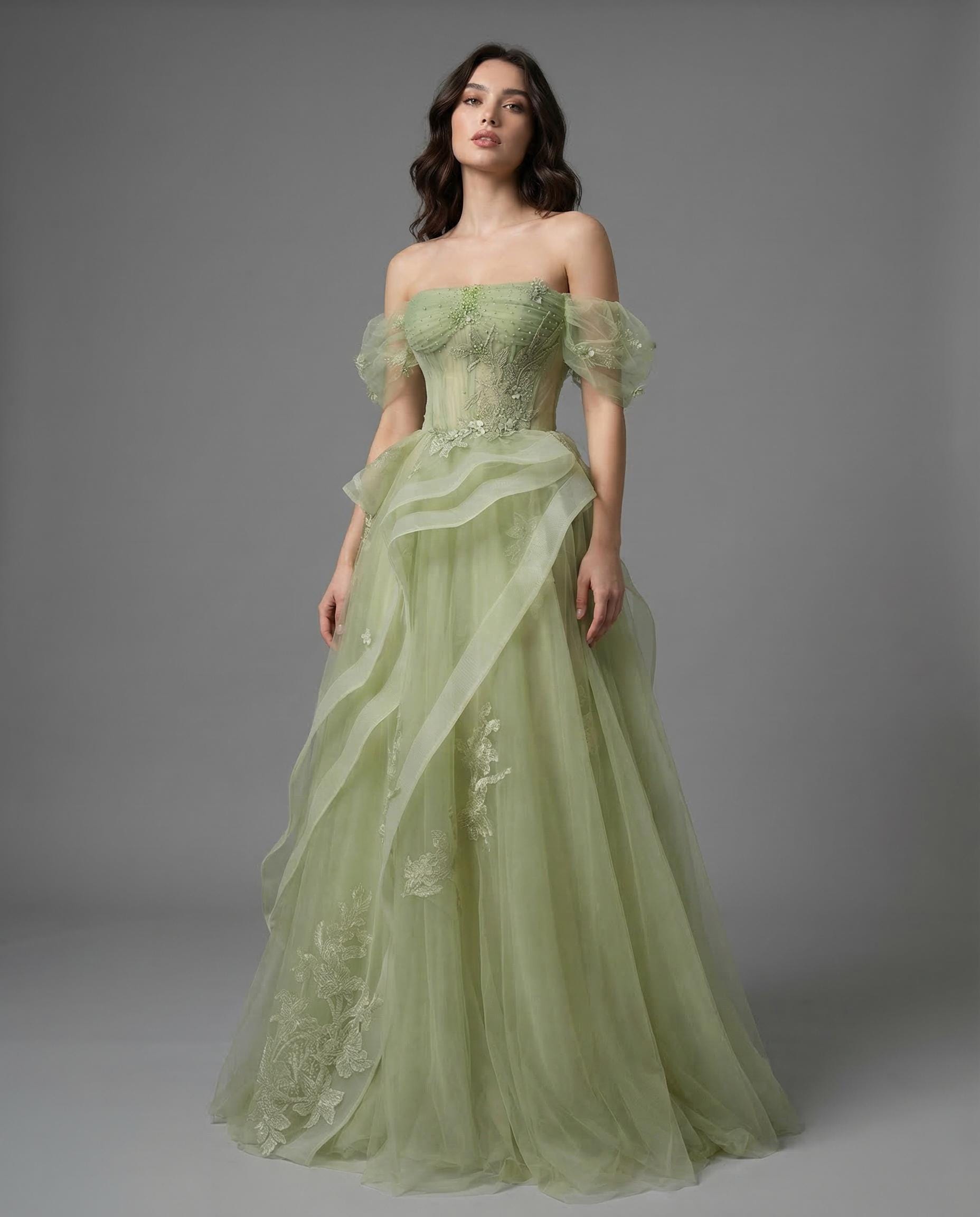 green ball dress uk Prom Gown Hierarchy:Meshki Formal