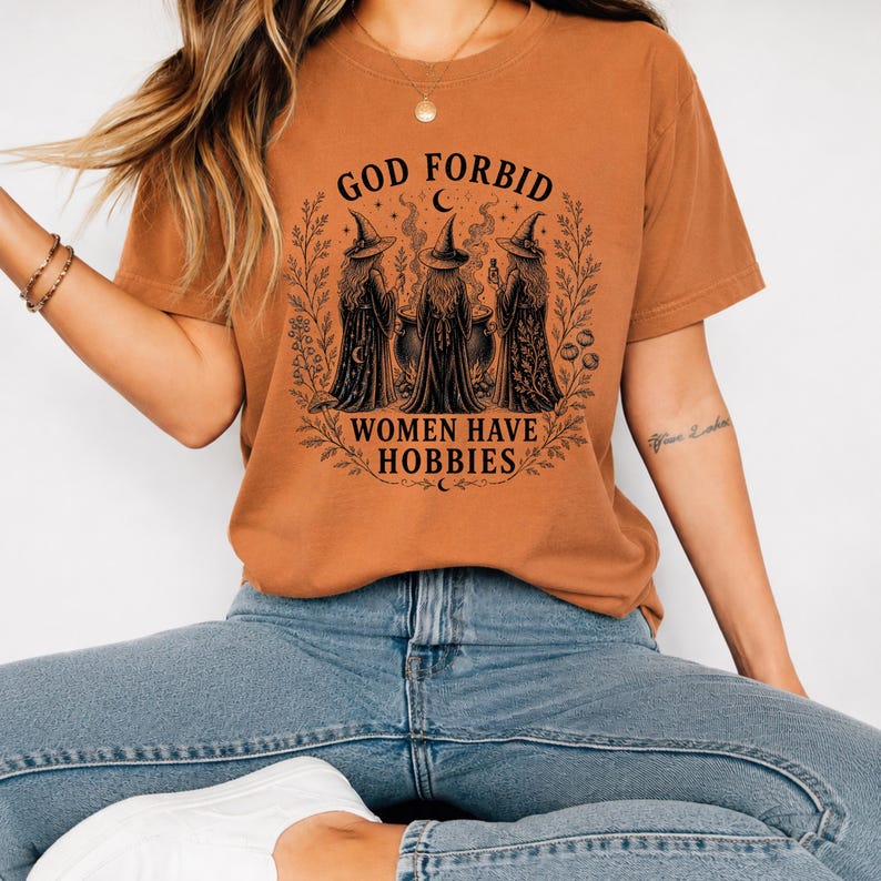 Witch Lover Shirt Empowered Woman Apparel Feminist Cottagecore Clothing Halloween Party Outfit Witchy Aesthetic Design Comfort Colors Cotton Tee Perfect Spooky Season Gift Yam Comfort Colors