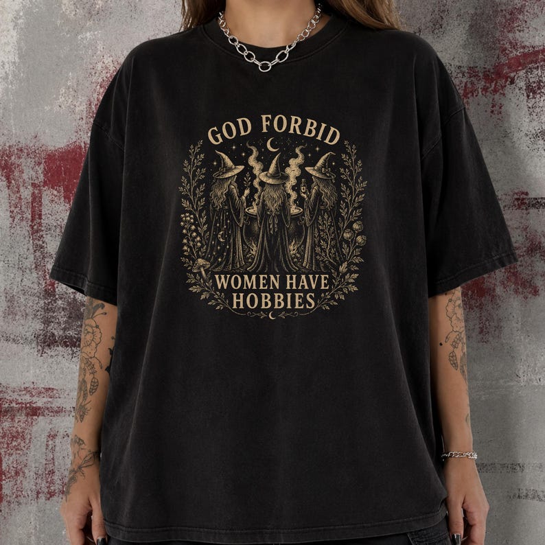 Witch Lover Shirt Feminist Cottagecore Apparel Empowered Woman Tee Halloween Witchy Aesthetic Clothing Spooky Season Graphic Shirt Comfort Colors Gift for Women Who Love Witches Black Comfort Colors