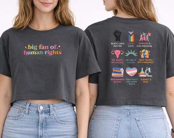 Gift for Human Rights activist Shirt subtle FDT pride equality tee  trans rights shirts gift for  feminist lgbtq rights shirt boxy cropped