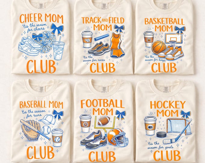 Featured listing image: Sports Mom shirt football mom, dance mom, hockey mom, baseball mom, basketball mom, track and field mom, volleyball mom soccer mom group tee