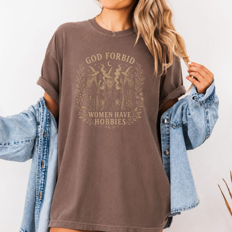 Witchy Cottagecore Shirt Empowered Woman Clothing Feminist Witch Apparel Halloween Party Tee Vintage Magical Design Comfort Colors Shirt Perfect Halloween Gift Espresso Comfort Colors