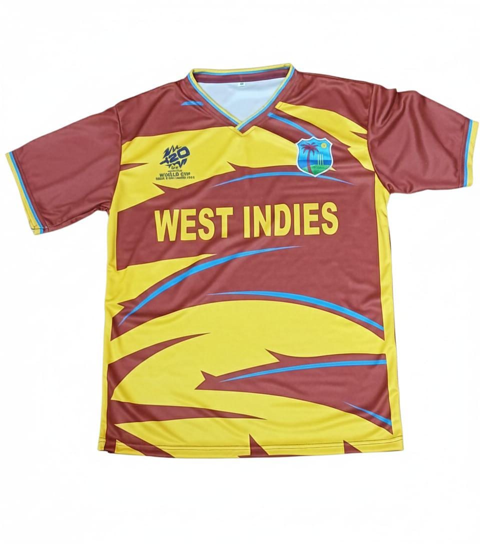 West Indies ODI Cricket Jersery Worldcup T20 Shirt India