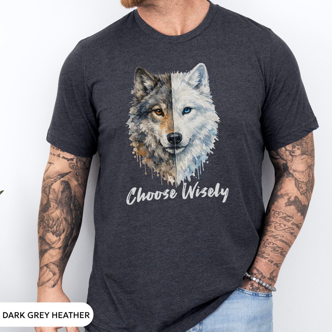 Two Wolves Shirt | Watercolor Wolf Lover Tee - Etsy