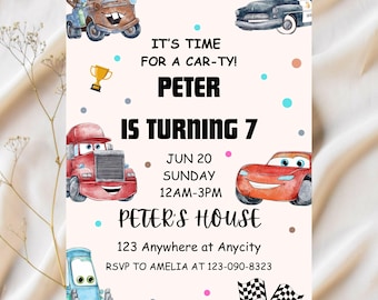 Lightning McQueen Birthday Invitation | Editable Printable (Digital)