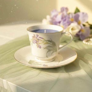 Purple Iris Teacup Candle