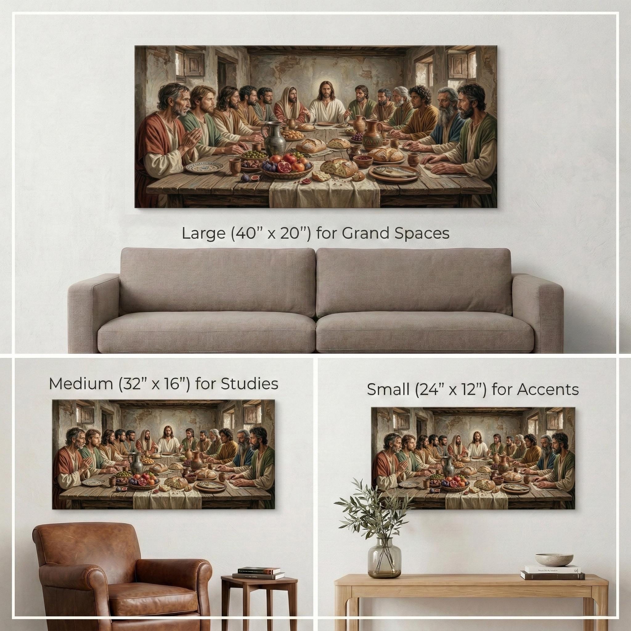 Last Supper Canvas Print – Jesus and Twelve Disciples, Panoramic ...