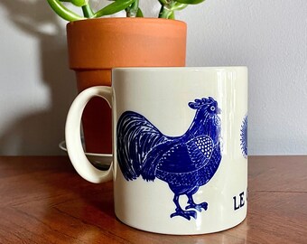 Vintage Le Coq, Taylor and Ng Mug, 1979, Blue and White, made in Japan, Signed by Win Ng, Collectible Coffee Mug, French Amis series