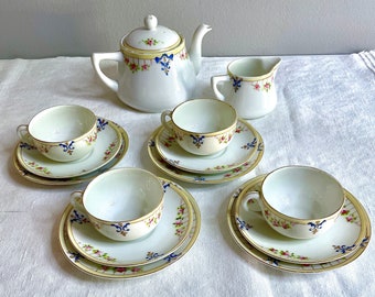 Nippon Antique Child's Tea Set, 15-piece, Hand-painted