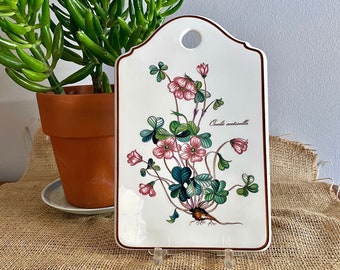 Villeroy & Boch Botanica - Oxalis Acetosella or Floral Shamrock - Cheese Board, Server Tray, Wall Art Hanging Plaque, Vintage French Country