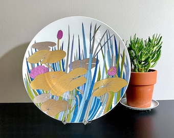 Vintage Rosenthal Studio Line (Linie) Porcelain Display Plate: Le Foll Water Lilies, Metallic Accents, Gallery Wall or Display Plate