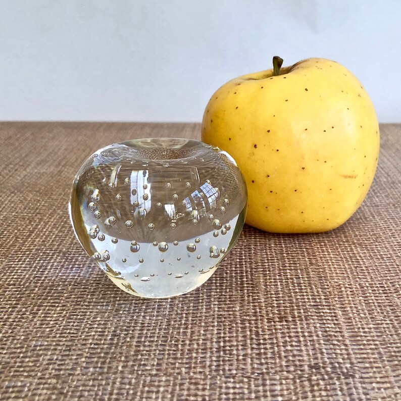 Vintage Clear Glass Paperweight Paper Weight Desk Accessory Etsy