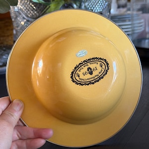 MacKenzie-Childs Yellow Floral Victoria & Richard Salad/Soup Bowl image 5