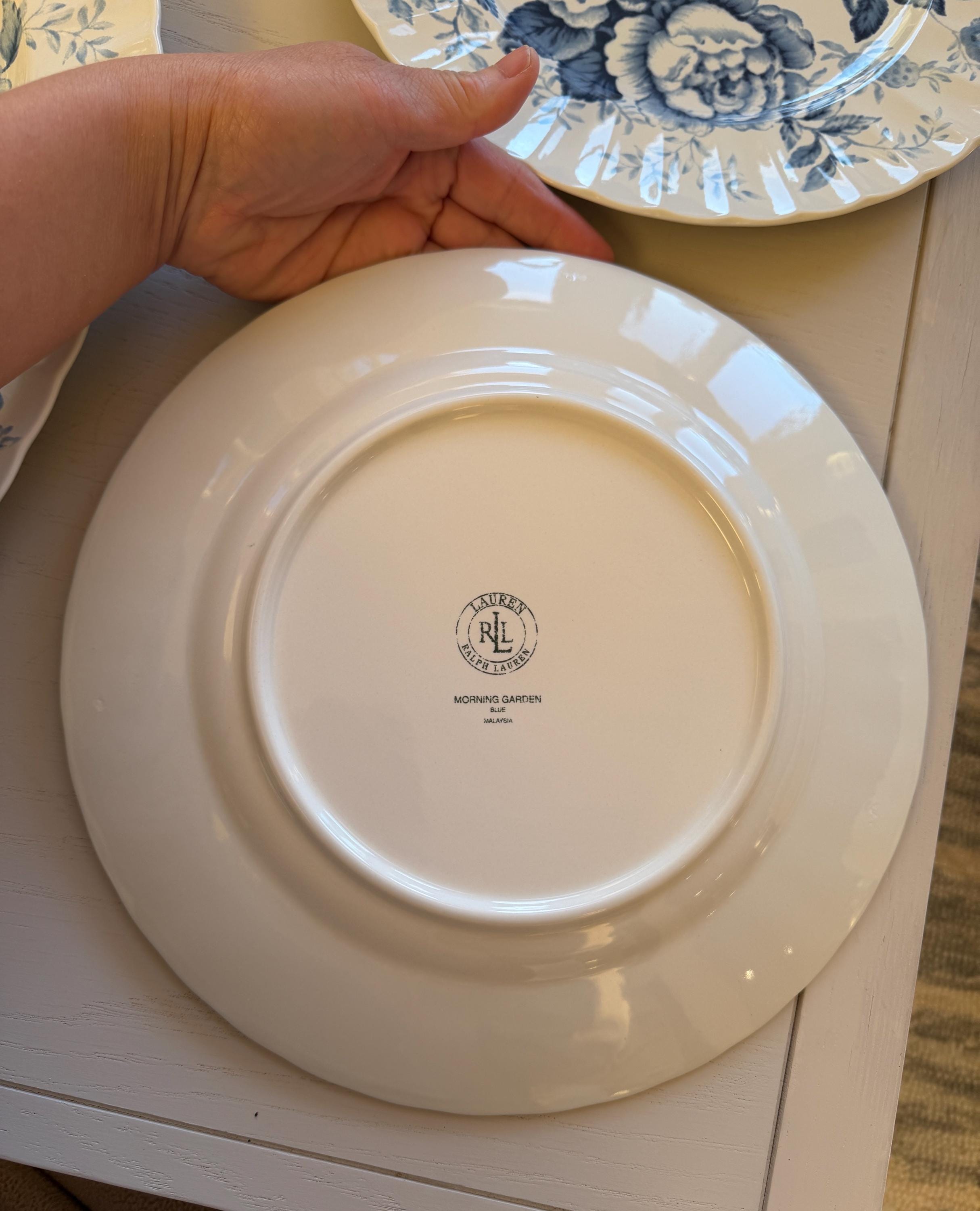Ralph Lauren Morning Glory Serving Dishes: Dinner Plates, Platter