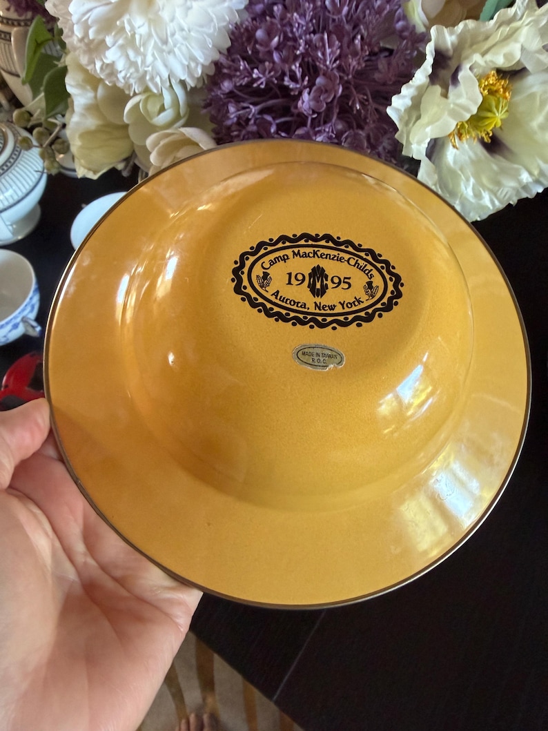 MacKenzie-Childs Yellow Floral Victoria & Richard Salad/Soup Bowl image 3